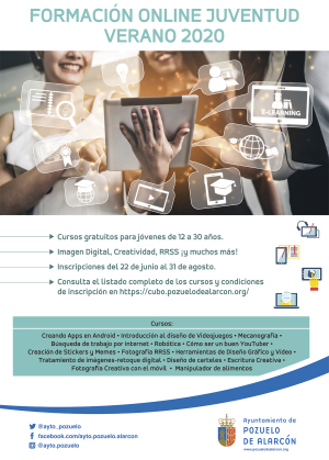 Cartel formación online juventud para verano