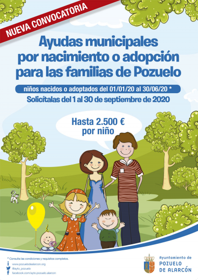 Cartel de las ayudas por nacimiento o adopción