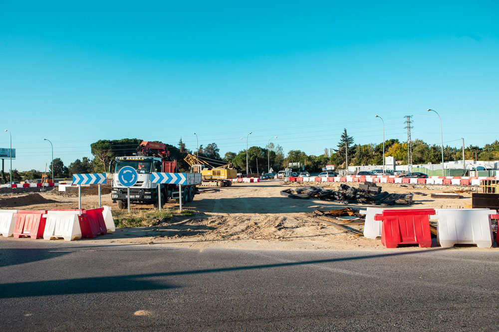 Estado de las obras de soterramiento de la M-503 en la rotonda de intersección con la M-513