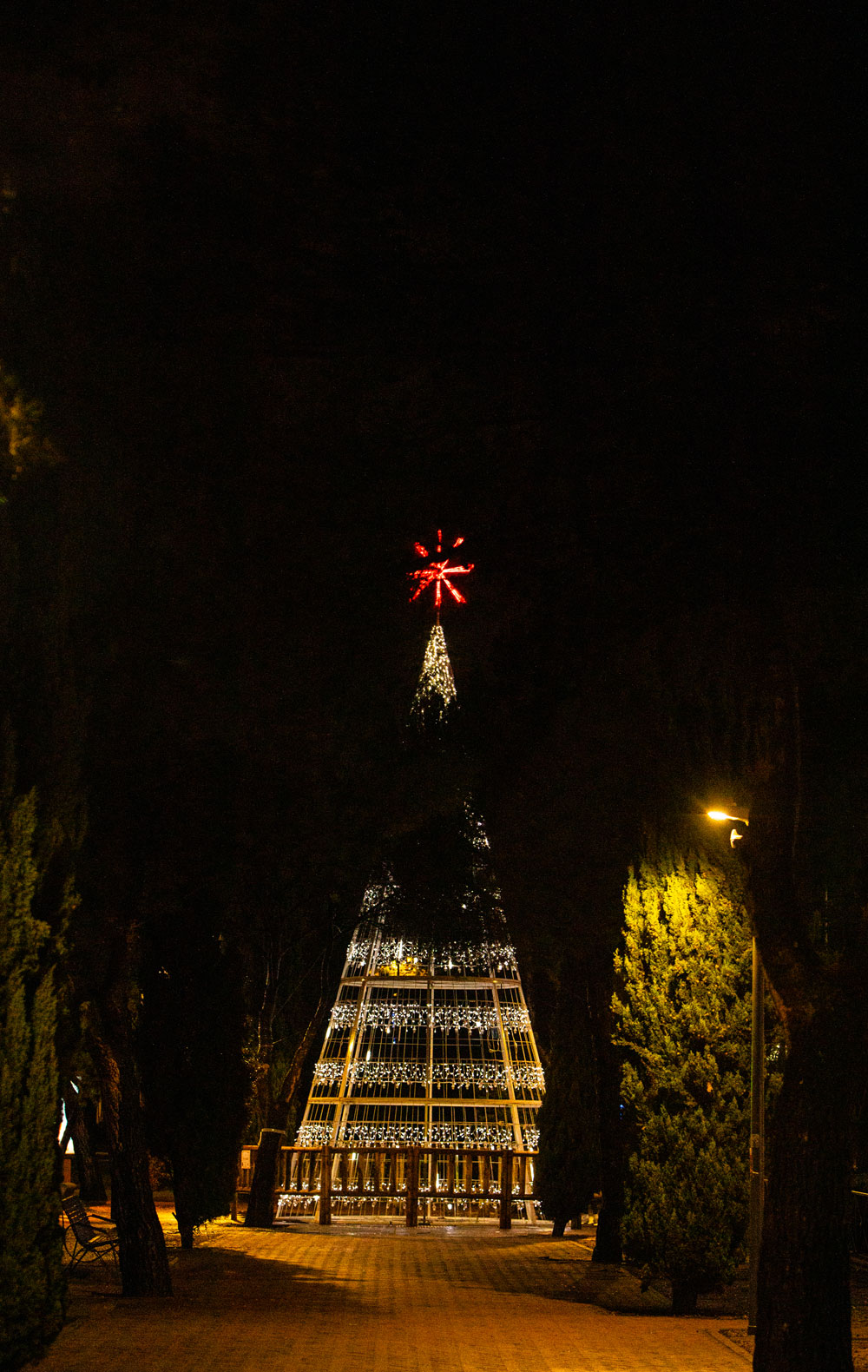 Árbol navideño de luces