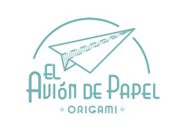 Logo el avión de papel Origami