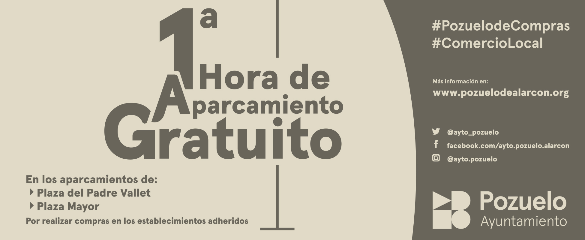 Cartel Primera hora de aparcamiento gratuito