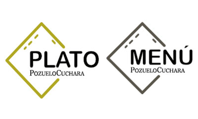 Logo menú y plato de cuchara