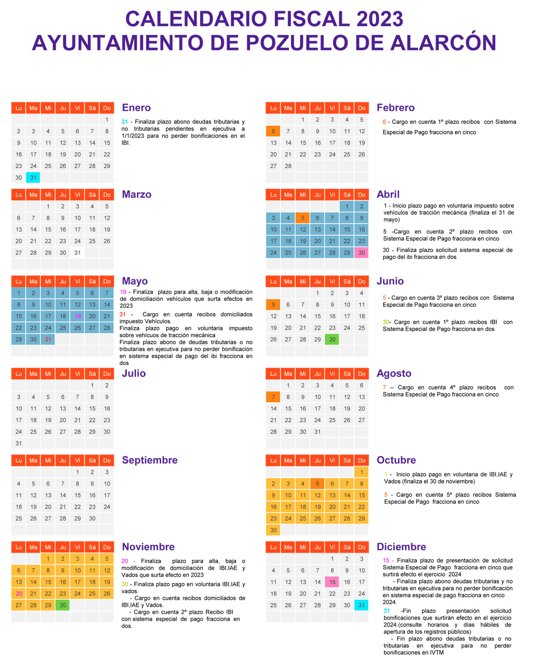 Calendario fiscal 2023