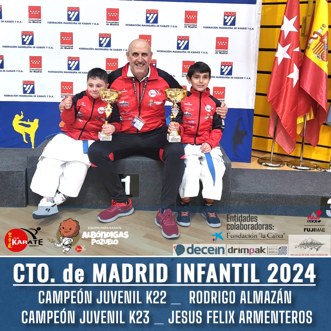 El Club Karate Pozuelo arrasa en el Campeonato Absoluto e Infantil de Madrid 2024 y se prepara para el nacional