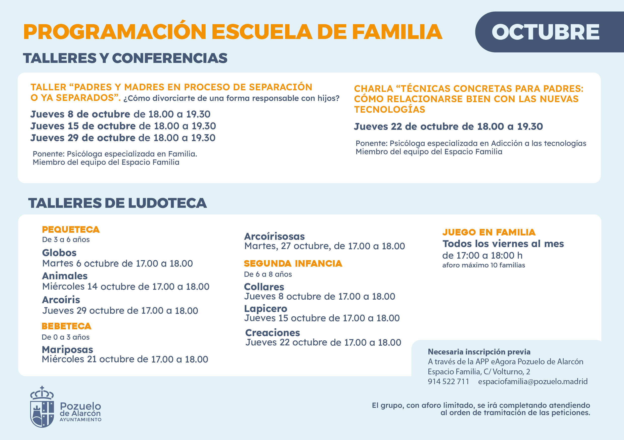 Programación Octubre 2026 Escuela en Familia