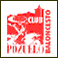 Logotipo del Club Baloncesto Pozuelo formado por el nombre del club en color rojo a los lados del dibujo