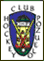 Escudo del Club de Hockey Pozuelo formado por el dibujo de un jugador de hockey sujetando dos palos