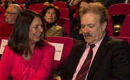 La alcaldesa, Paloma Adrados, junto a José Manuel Campo Vidal, presidente de la Academia de las Ciencias y las Artes de Televisión (Se abre en ventana nueva)