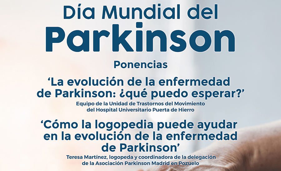 Cartel con ponencias día mundial del párkinson