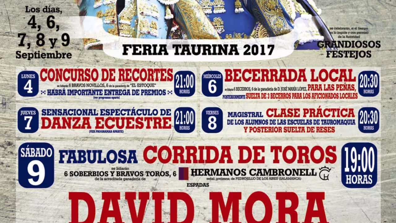 Cartel taurino para las fiestas en honor a Nuestra Señora de la Consolación 2017