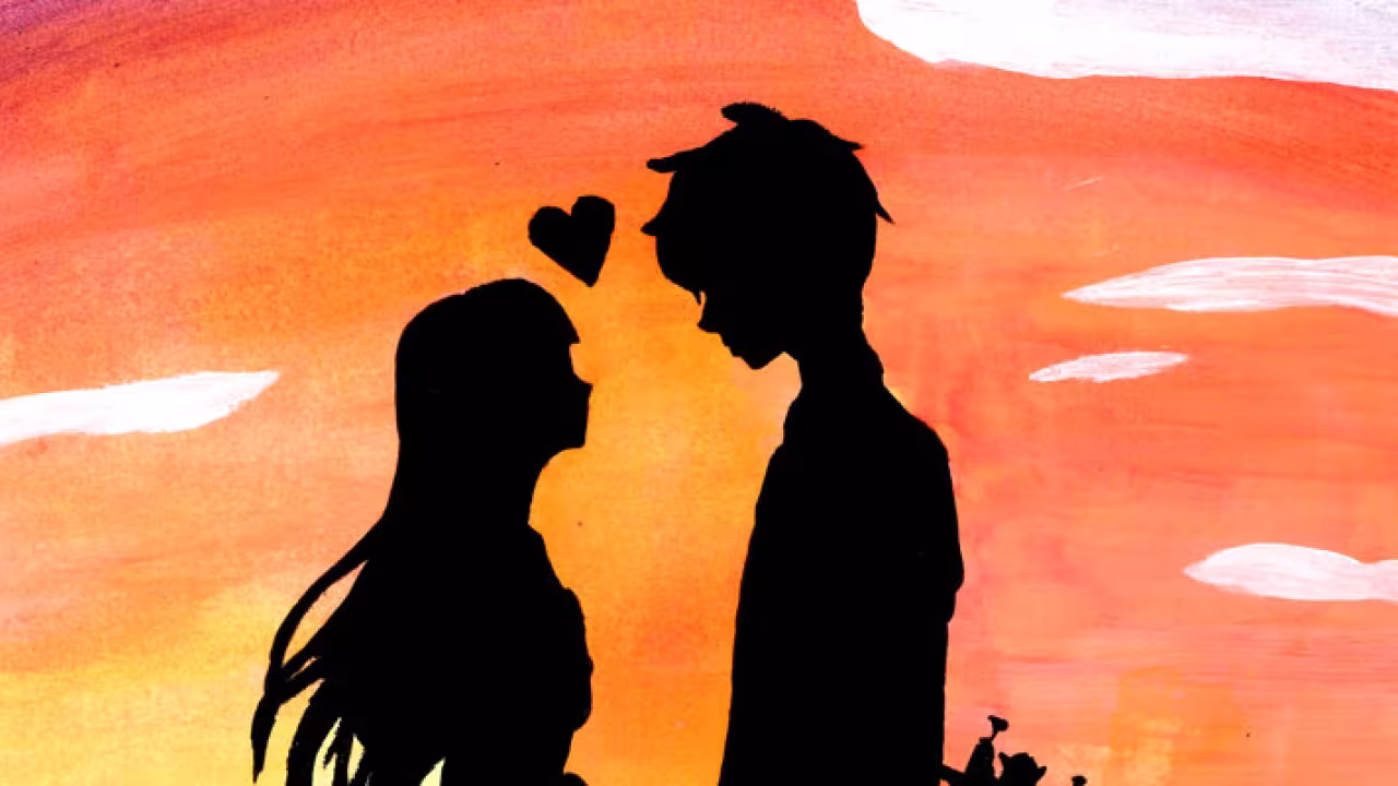 Pareja en dibujos