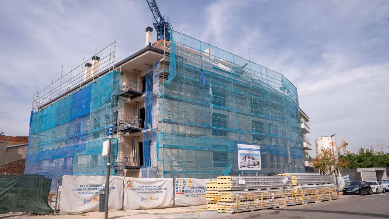 Viviendas en construcción de la calle Murania, las primeras que se entregarán a partir del próximo año tras el sorteo de enero