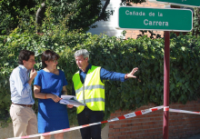 Susana Pérez Quislant viista las obras de la vereda de la Cañada de las carreras