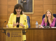 La alcaldesa en un momento del debate