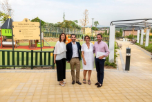 La alcaldesa, Susana Pérez Quislant, ha inaugurado esta nueva zona verde que se emplaza entre las calles Ramón y Cajal, Miguel Servet y Carretera de Húmera