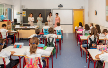 La alcaldesa en el colegio