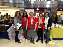 Imagen de esta mañana en el Mercadillo Solidario