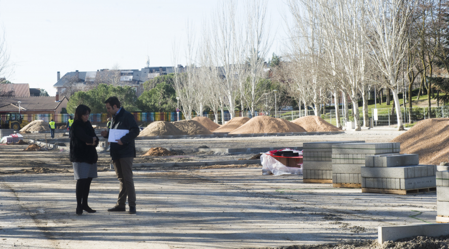 Visita a las obras de la nueva zona deportiva