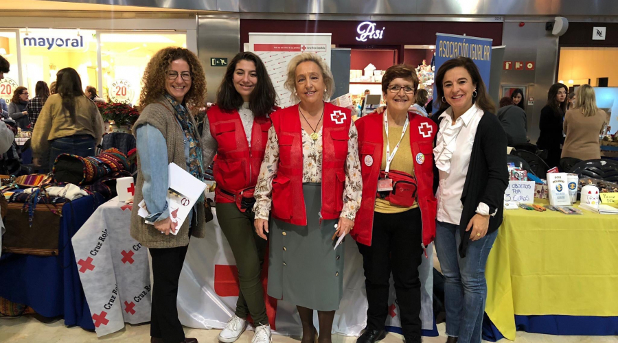 Imagen de esta mañana en el Mercadillo Solidario