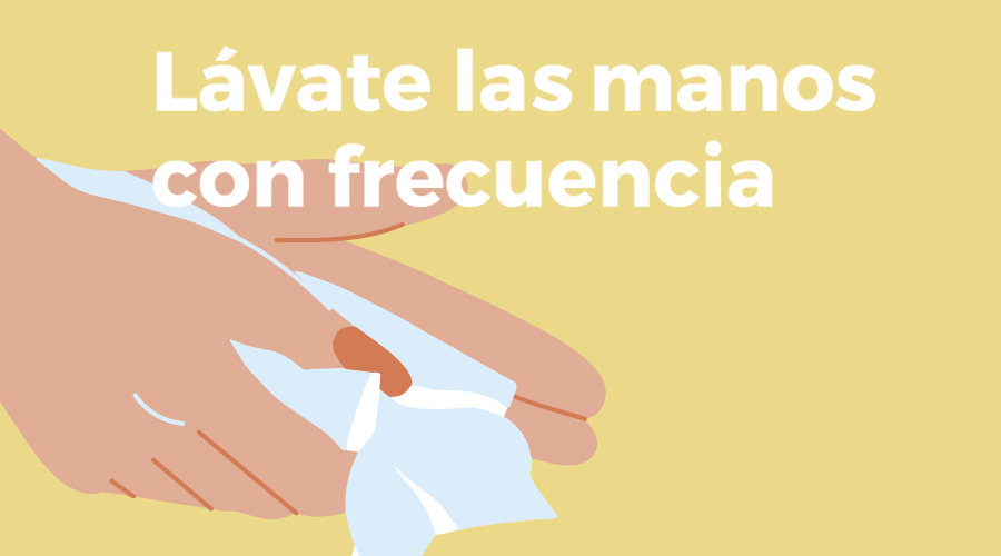 Cartel campaña COVID-19 Lávate las manos con frecuencia