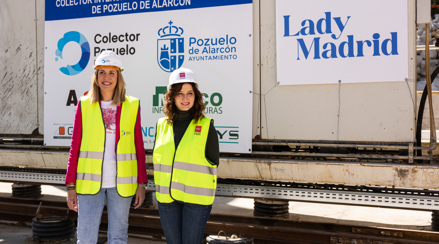 Presidenta y Alcaldesa en la visita obras del colector