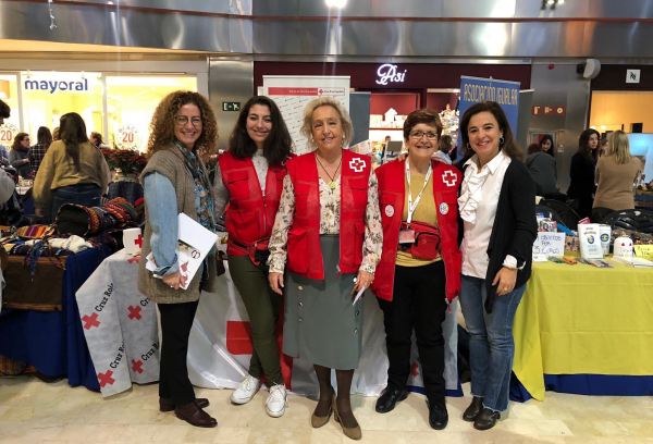 Imagen de esta mañana en el Mercadillo Solidario