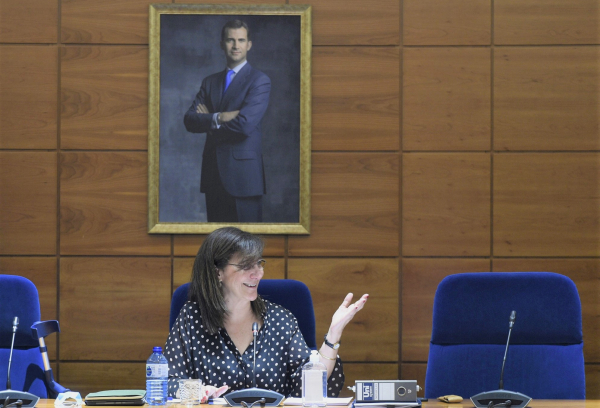 La alcaldesa en un momento del Debate del Estado del Municipio